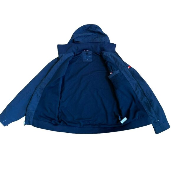 Tommy Hilfiger Mens Navy Blue Full-Zip Jacket With Hood & Logo Detail - Picture 2 of 9